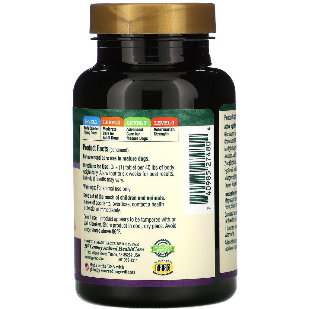 CNT250 | Back of black supplement bottle label showing product facts, directions, warnings, and barcode - Thumbnail