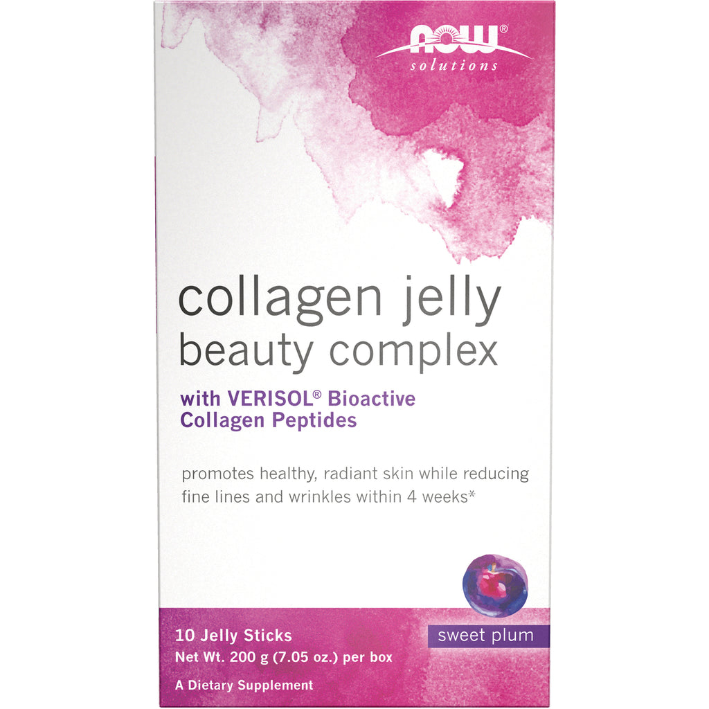 NWF1365 | NOW Solutions Collagen Jelly beauty complex sweet plum box front, 10 jelly sticks - Thumbnail