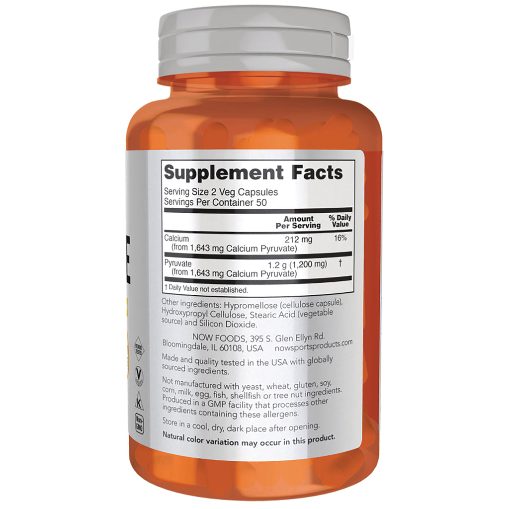 NWF1397 | back of orange supplement bottle showing Supplement Facts panel and ingredients, serving size 2 veg capsules - Thumbnail