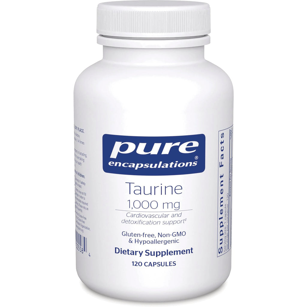 PRN113 | Pure Encapsulations Taurine 1,000 mg white bottle dietary supplement, 120 capsules - Thumbnail
