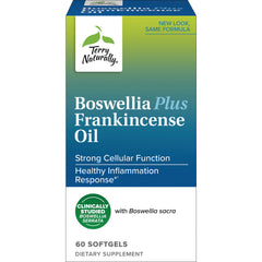 EUR039 | Terry Naturally Boswellia Plus Frankincense Oil box, 60 softgels, front packaging showing benefits and branding