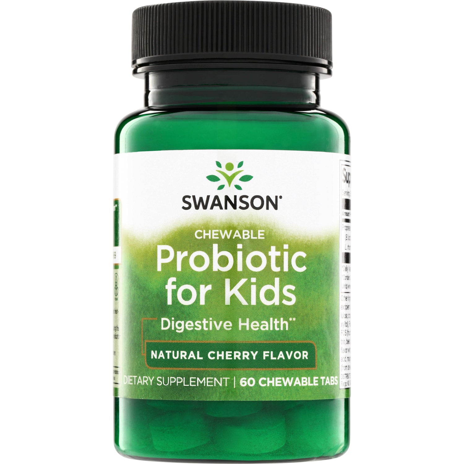 SWA035 | Swanson Chewable Probiotic for Kids bottle, Natural Cherry Flavor, 60 chewable tabs