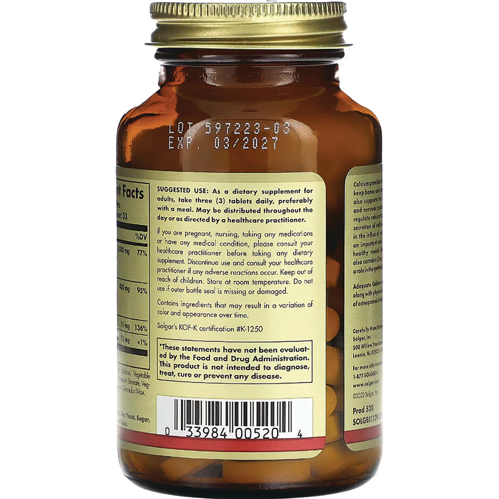 SLG265 | amber glass supplement bottle back showing directions, warnings, nutrition panel and barcode - Thumbnail