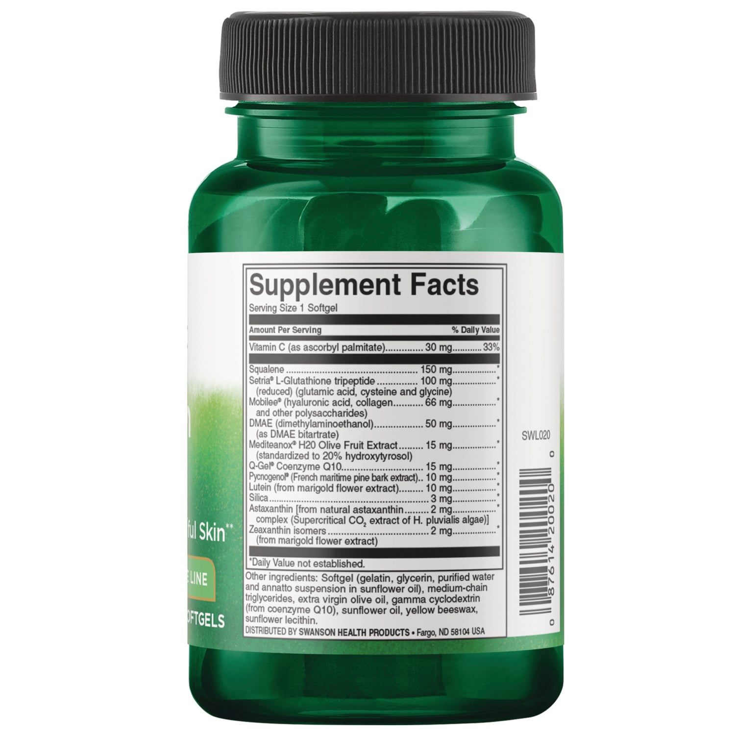 SWL020 | Back label with Supplement Facts