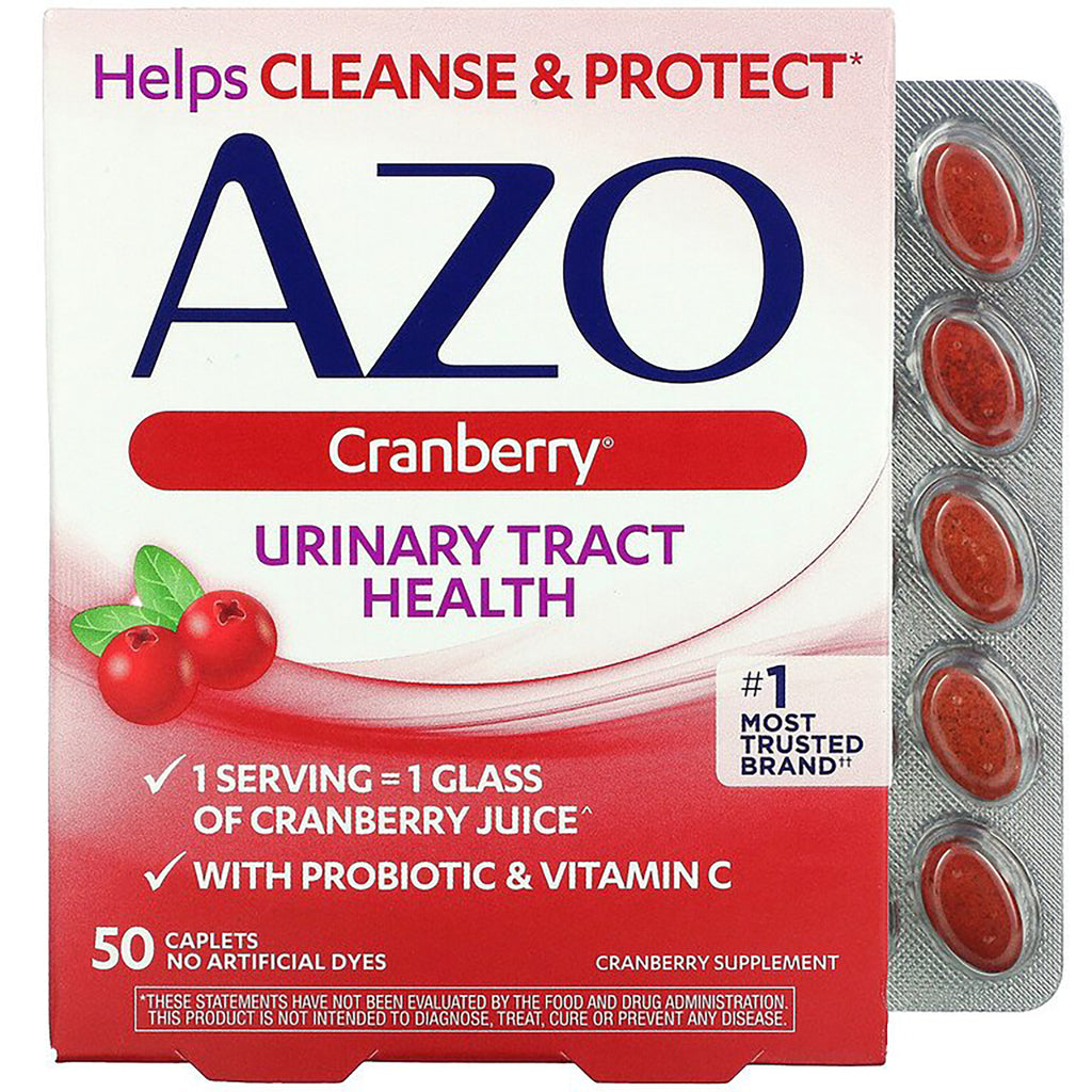 AMF002 | AZO Cranberry Urinary Tract Health cranberry supplement, 50 caplets - Thumbnail