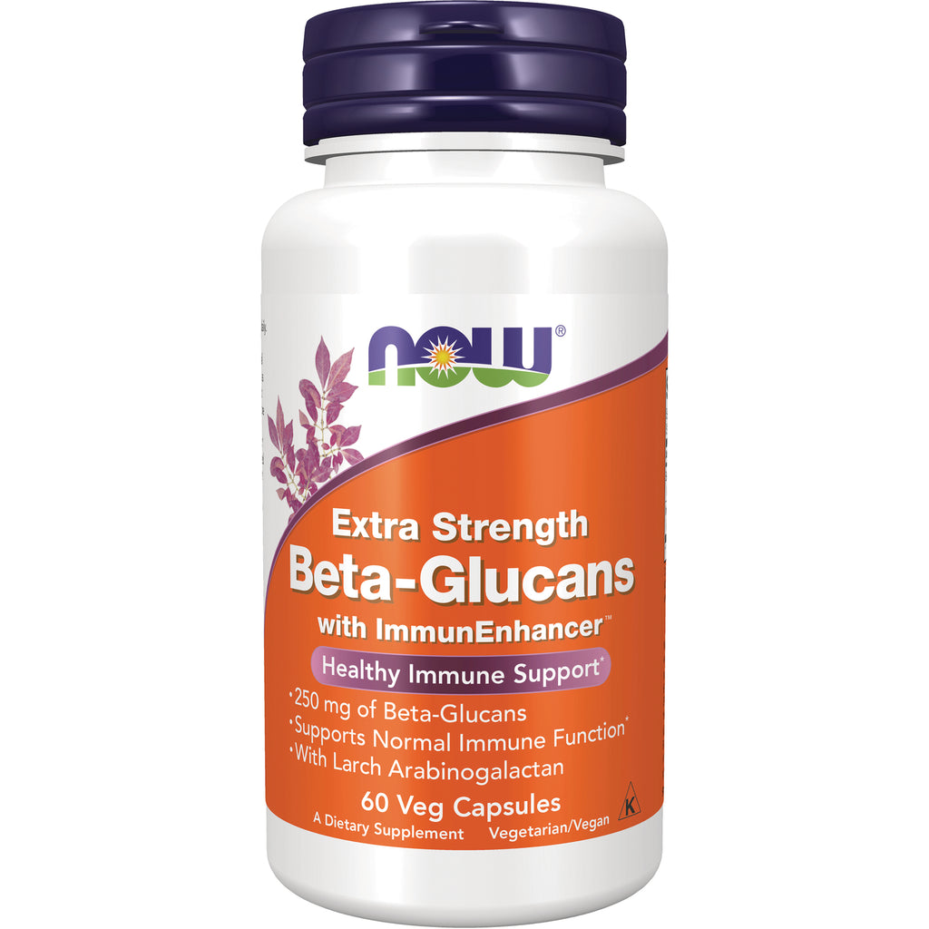 NWF983 | Bottle of NOW Extra Strength Beta-Glucans dietary supplement, 60 veg capsules - Thumbnail