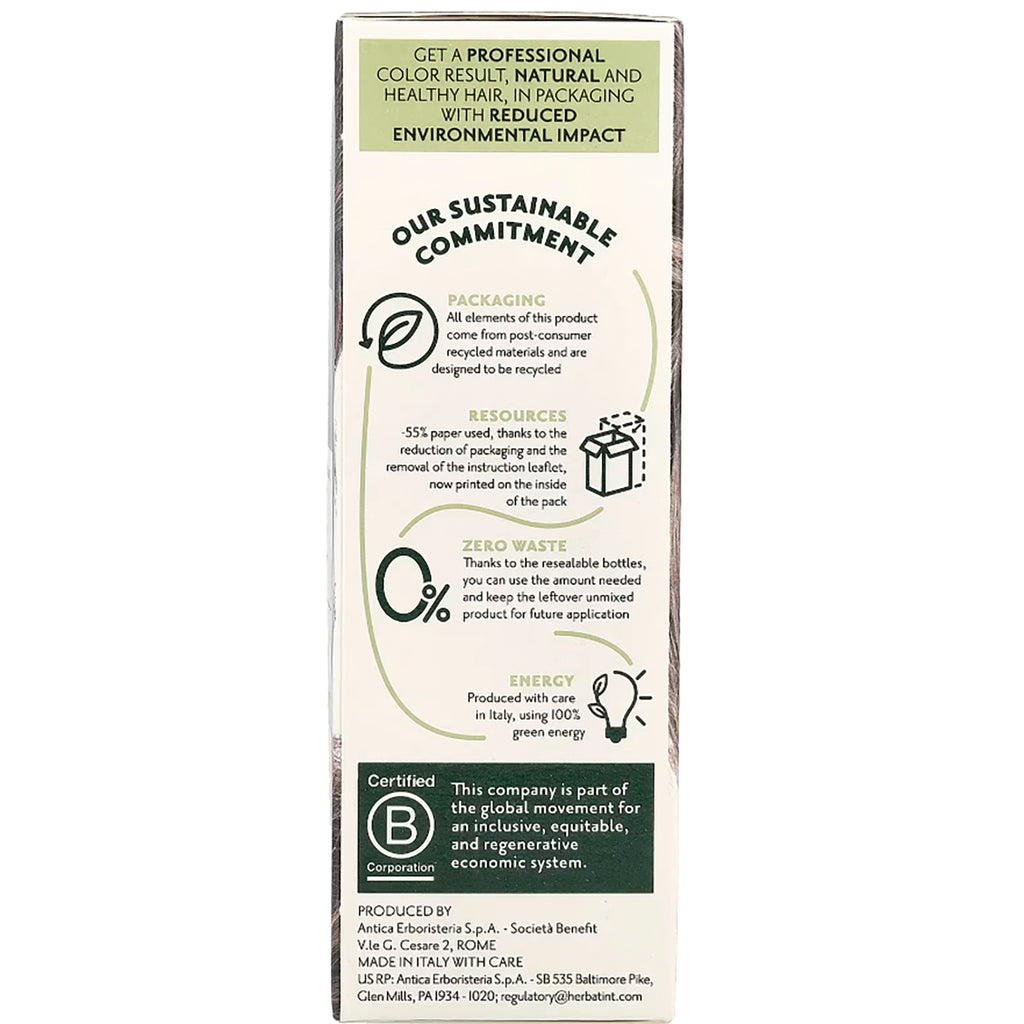 HBT003 | vertical product infographic showing sustainable commitment, packaging, resources, zero waste, energy, and Certified B mark - Thumbnail