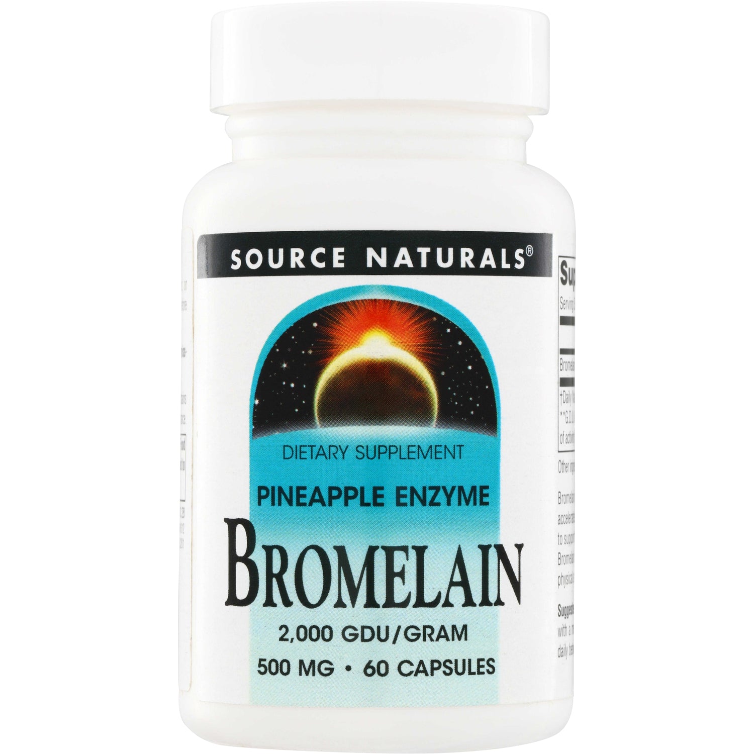 SN440 | Source Naturals Pineapple Enzyme Bromelain 2,000 GDU/Gram, 500 mg, 60 capsules