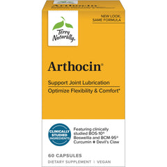 EUR005 | Terry Naturally Arthocin supplement box, yellow front reading Support Joint Lubrication, 60 capsules