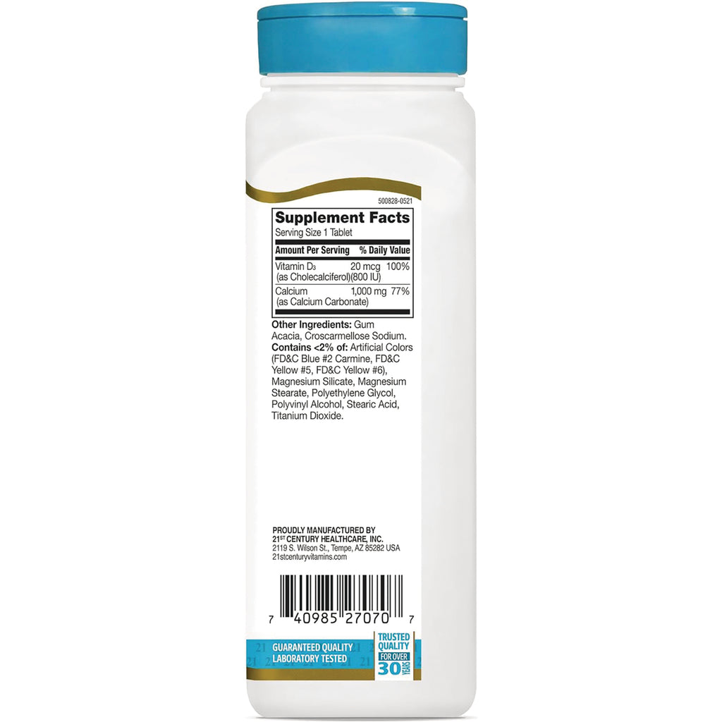 CNT021 | Back of white supplement bottle showing Supplement Facts panel, ingredients list, and barcode - Thumbnail