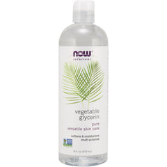 NWF052 | NOW Solutions vegetable glycerin 16 fl oz clear bottle with palm leaf label