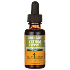 HPH126 | Amber dropper bottle labeled URINARY SYSTEM SUPPORT Herb Pharm herbal supplement 1 fluid ounce