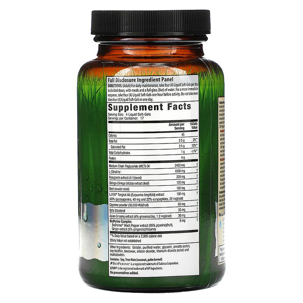 IR169 | Back of amber supplement bottle showing Supplement Facts panel and ingredient list - Thumbnail