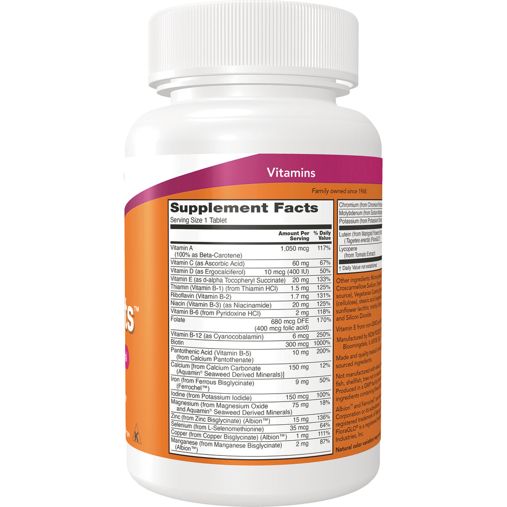 NWF1172 | Back of white vitamin bottle showing Supplement Facts label and ingredient panel - Thumbnail
