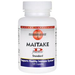 MSH004 | Mushroom Wisdom Maitake D fraction standard supplement bottle front label supports healthy immune system 120 capsules