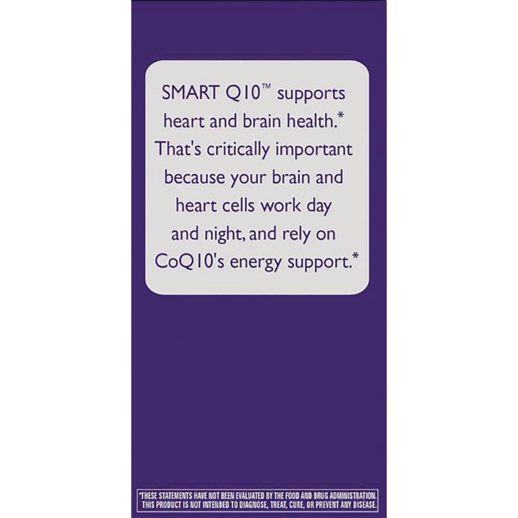 ET385 | Back panel reading SMART Q10 supports heart and brain health and notes CoQ10's energy support - Thumbnail