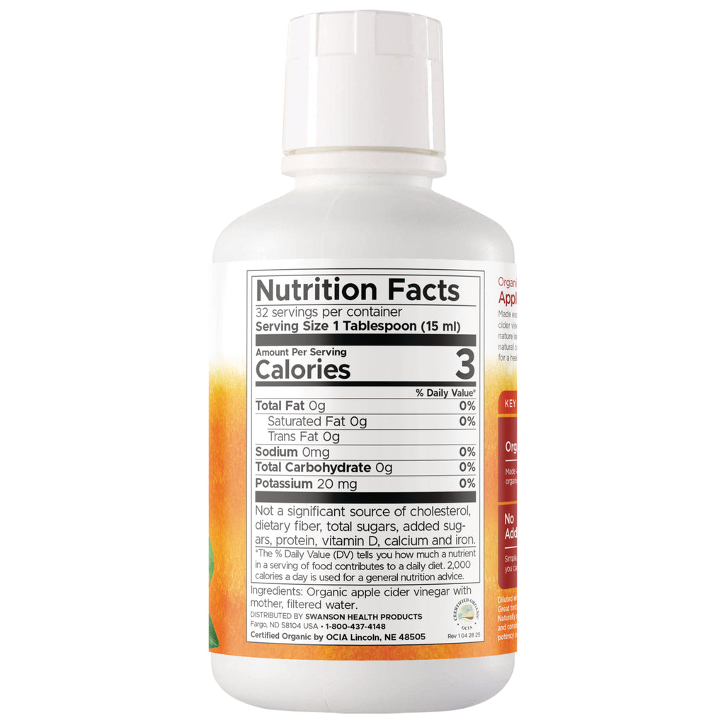 SWF195 | Back label with Nutrition Facts panel, serving size 1 tablespoon (15 ml), calories 3 - Thumbnail