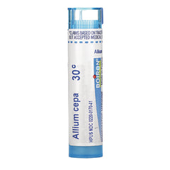BRN054 | cylindrical homeopathic remedy tube labeled Allium cepa 30C with blue cap