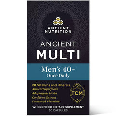 ATN055 | Ancient Nutrition Ancient Multi men's 40+ once-daily supplement box front showing 'Men's 40+ Once Daily'