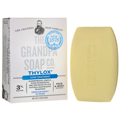 GP016 | The Grandpa Soap Co. ThylOx acne treatment box and bar soap, 3% sulfur, face and body