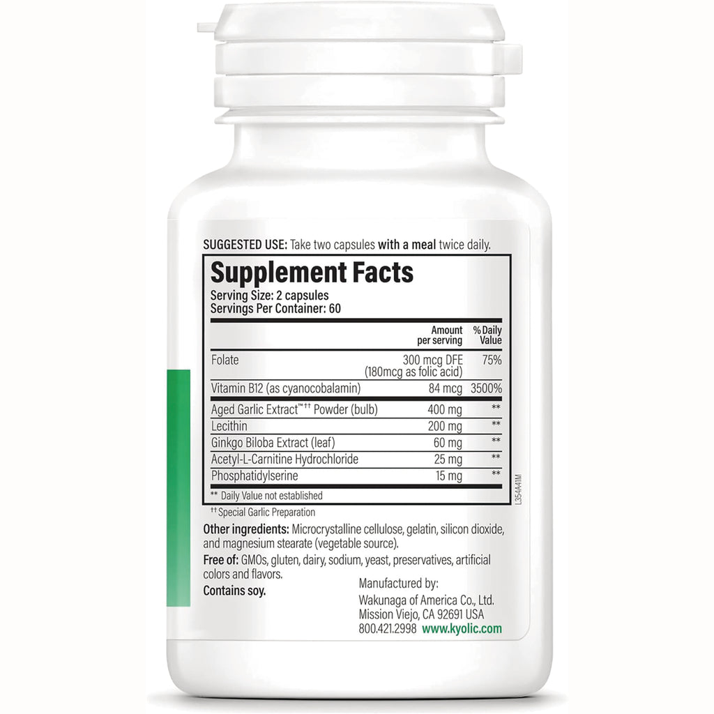 KY050 | back label showing Supplement Facts panel with serving size 2 capsules and ingredient list - Thumbnail