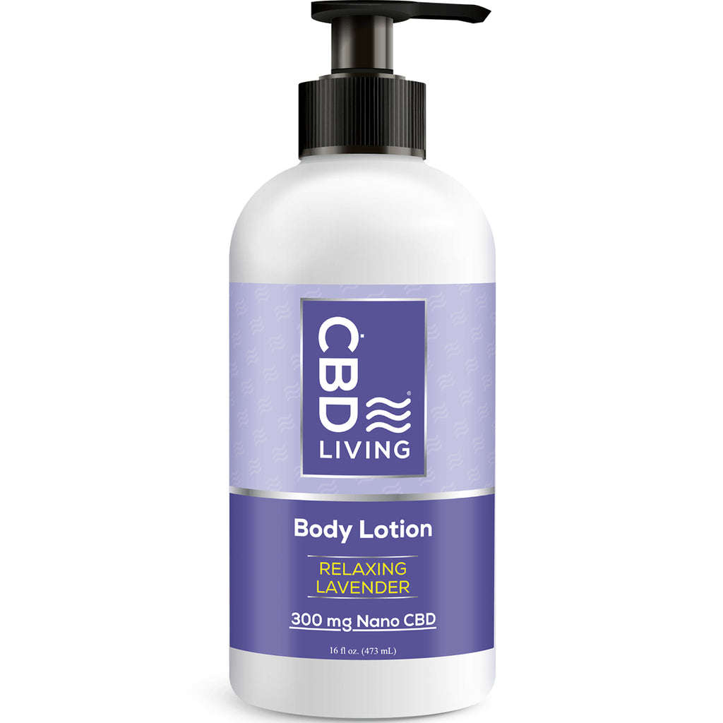 CBD035 | CBD Living body lotion pump bottle labeled Body Lotion Relaxing Lavender 300 mg Nano CBD - Thumbnail