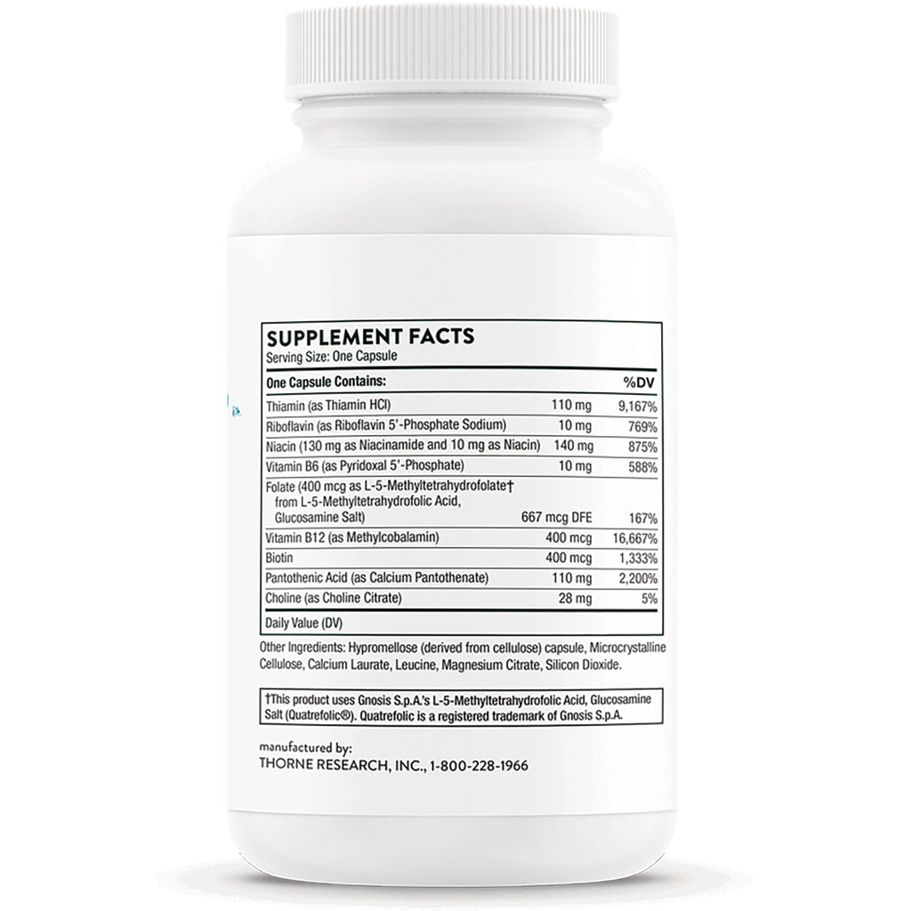 TRN017 | Back label with Supplement Facts, ingredients, and Thorne Research manufacturer info - Thumbnail