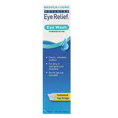 BNL004 | Bausch + Lomb Advanced Eye Relief eye wash box showing Eye Wash label and feature bullets
