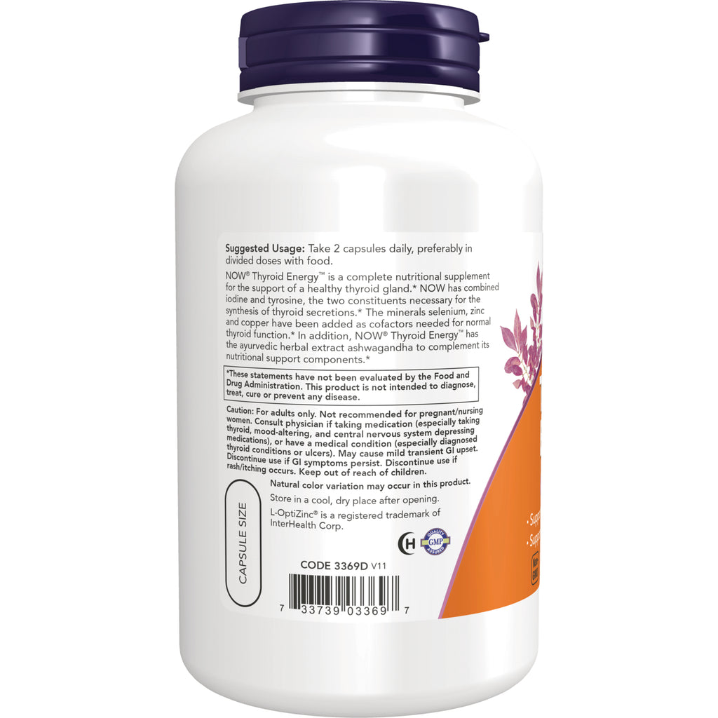 NWF713 | Back label of white supplement bottle showing suggested usage, warnings, capsule size, and barcode - Thumbnail