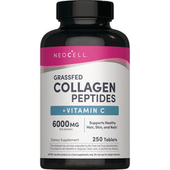 NEC042 | NeoCell Grassfed Collagen Peptides + Vitamin C 6000 mg 250 tablets front-facing bottle