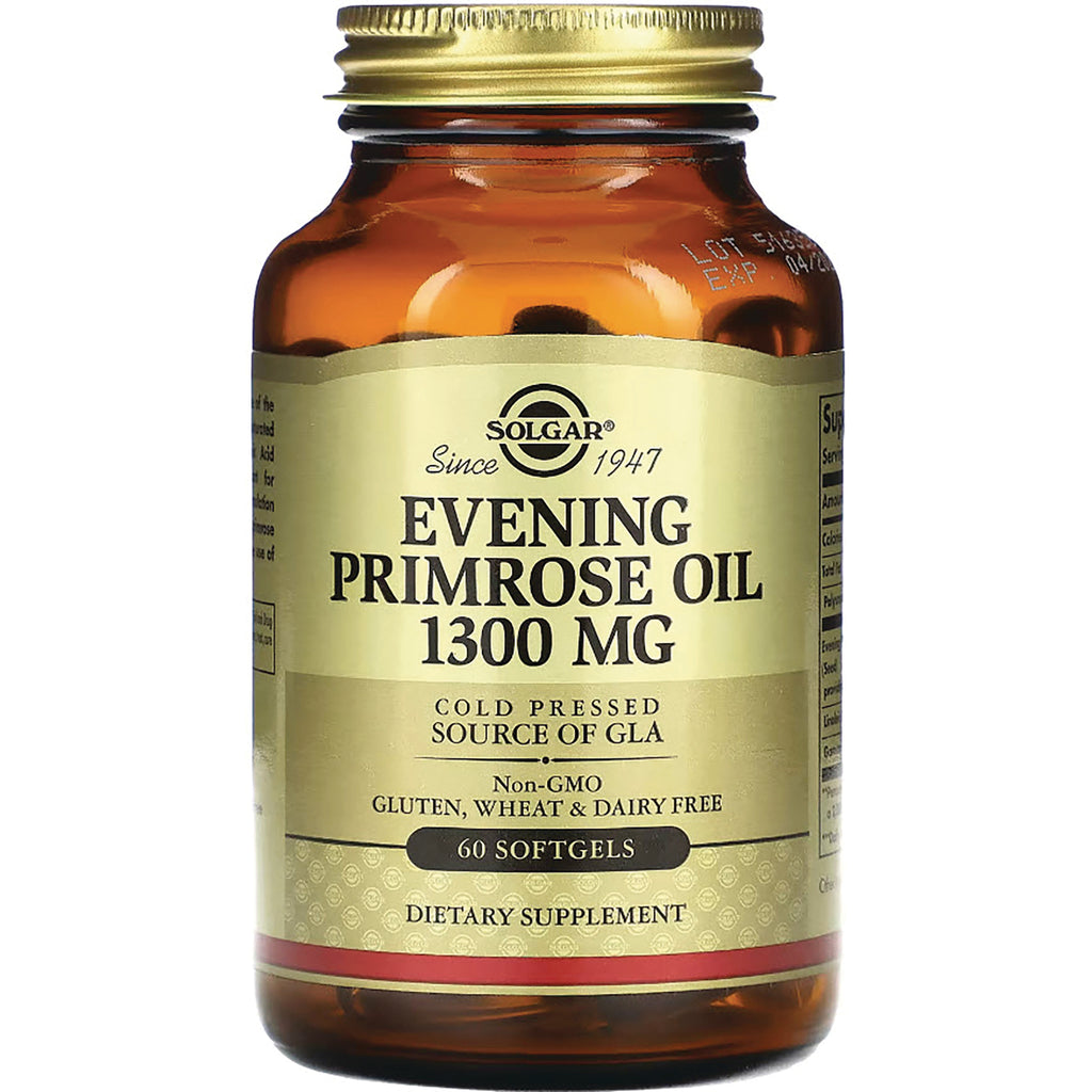SLG277 | Solgar Evening Primrose Oil 1300 MG amber bottle front label, 60 softgels - Thumbnail
