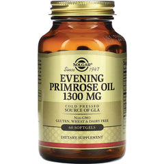 SLG277 | Solgar Evening Primrose Oil 1300 MG amber bottle front label, 60 softgels