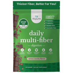 ARL010 | nbpure daily multi-fiber digestion savory mocha flavor front pouch with chocolate and coffee beans