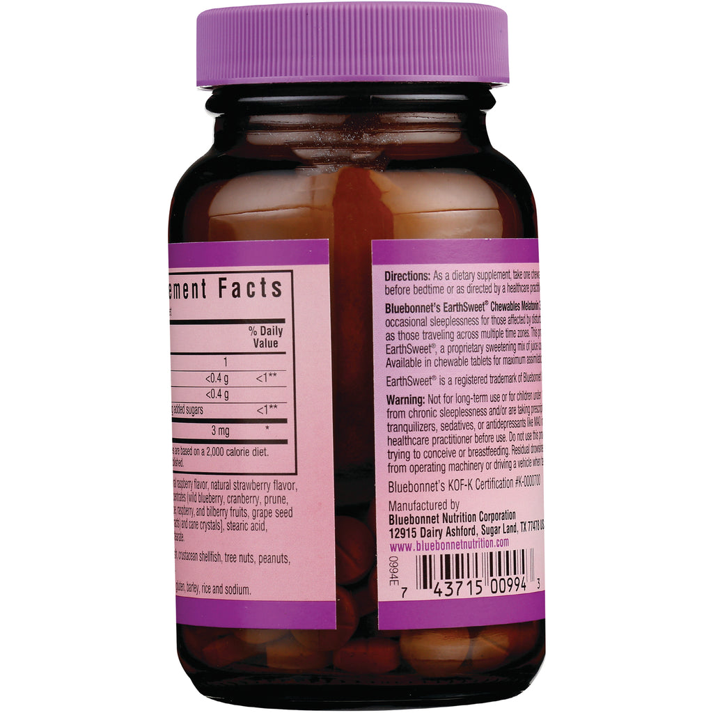 BLU142 | Amber supplement bottle back showing Nutrition Facts panel, directions and barcode - Thumbnail