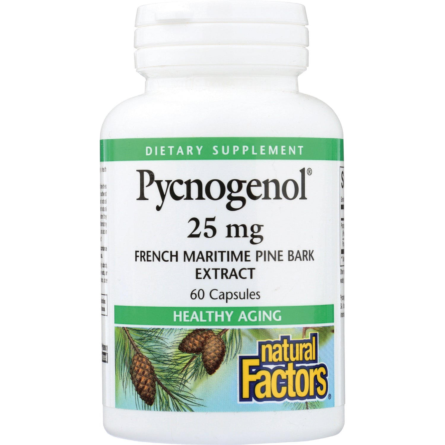 NFC147 | Pycnogenol 25 mg French maritime pine bark extract, 60 capsules bottle with Natural Factors label