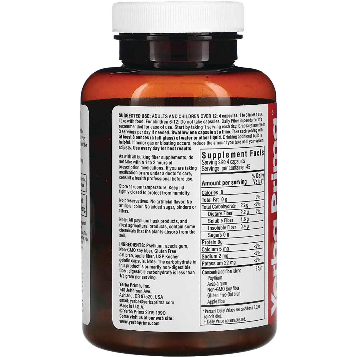 YP003 | Back label of supplement bottle with Supplement Facts panel and usage directions
