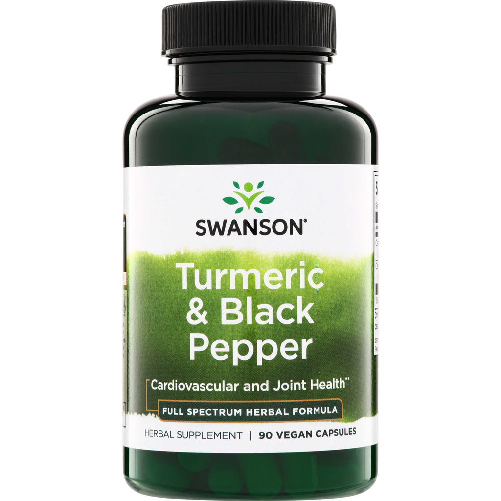 SW1877 | Swanson Turmeric & Black Pepper, Cardiovascular and Joint Health, 90 vegan capsules - Thumbnail