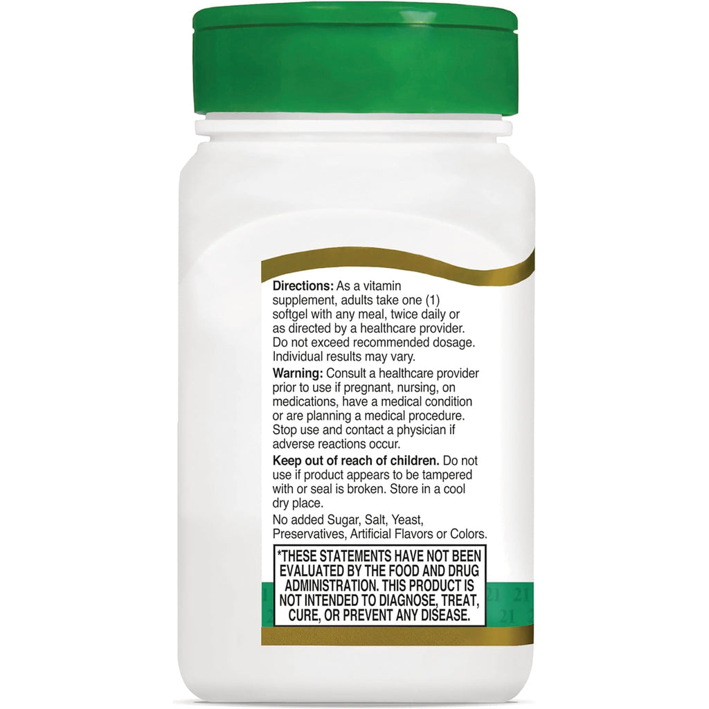 CNT186 | Back of white supplement bottle with green cap showing directions, warnings and FDA disclaimer - Thumbnail