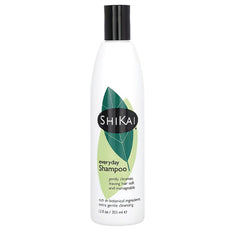 SHK007 | Shikai everyday Shampoo white bottle with black cap and green leaf label 12 fl oz