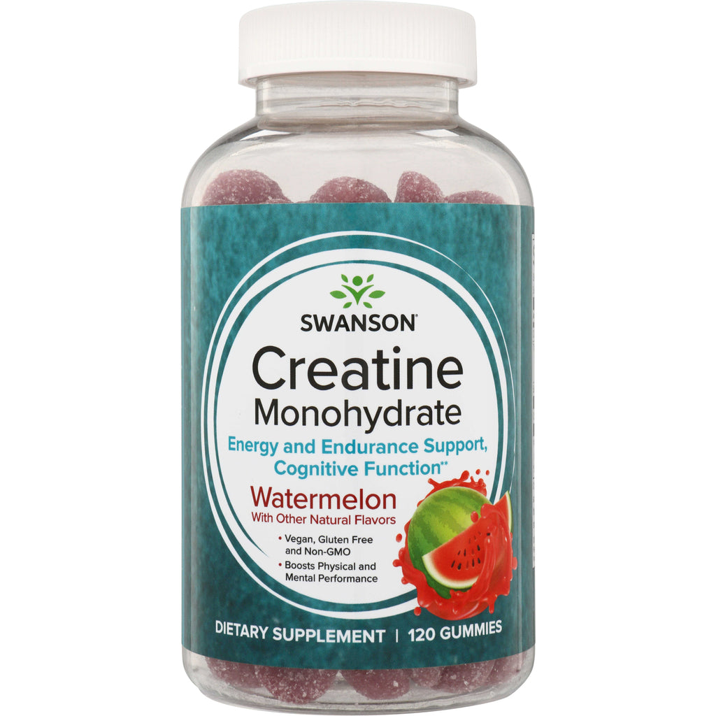 SW1969 | Swanson Creatine Monohydrate gummies, Watermelon flavor, dietary supplement, 120 gummies - Thumbnail