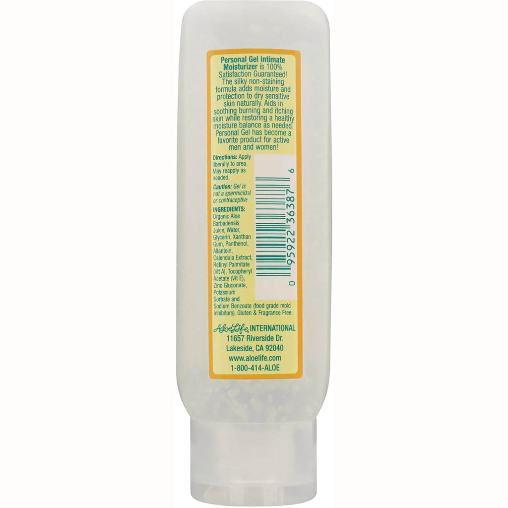 ALI010 | Personal Gel Intimate Moisturizer back label with directions, ingredients, and barcode - Thumbnail