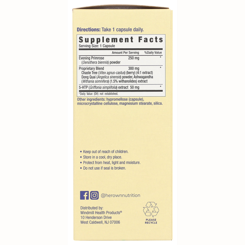 HO003 | Back panel showing Supplement Facts, serving size, ingredients, directions and storage instructions - Thumbnail