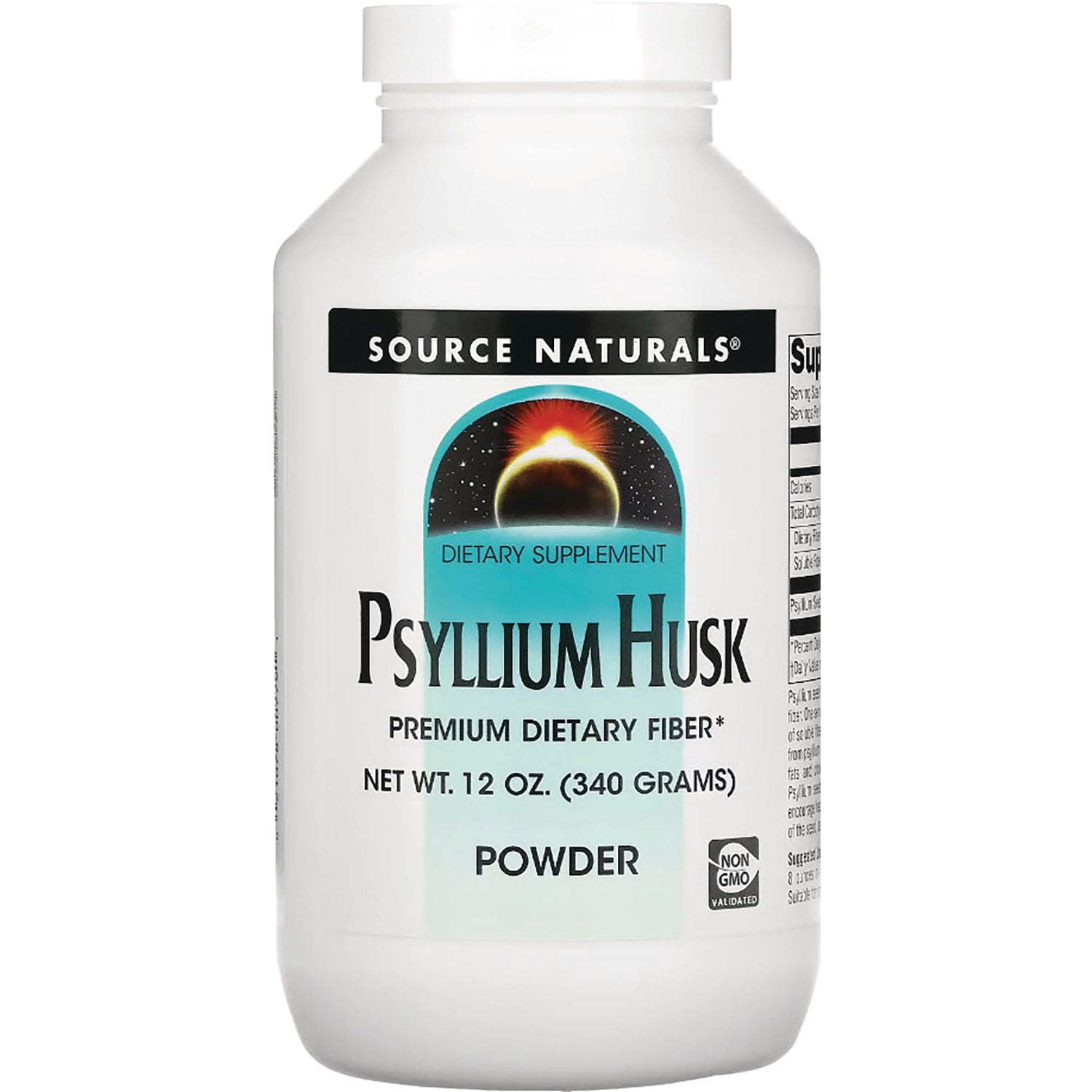 SN398 | Source Naturals Psyllium Husk premium dietary fiber powder, 12 oz (340 grams)
