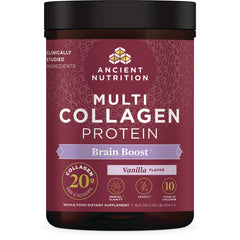 ATN093 | Ancient Nutrition Multi Collagen Protein Brain Boost vanilla flavor powder jar front