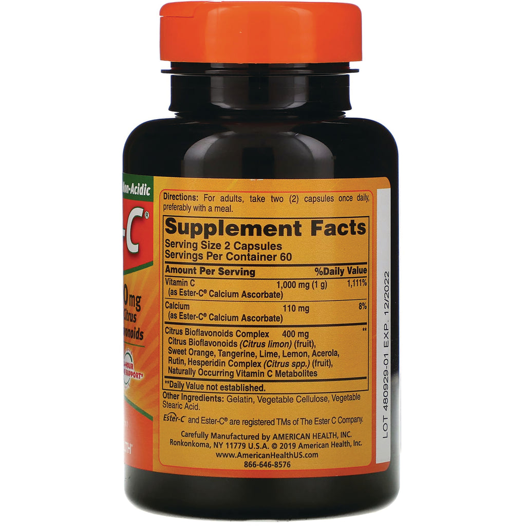 AM088 | Back label with Supplement Facts, directions, ingredients, and Vitamin C 1,000 mg per serving - Thumbnail