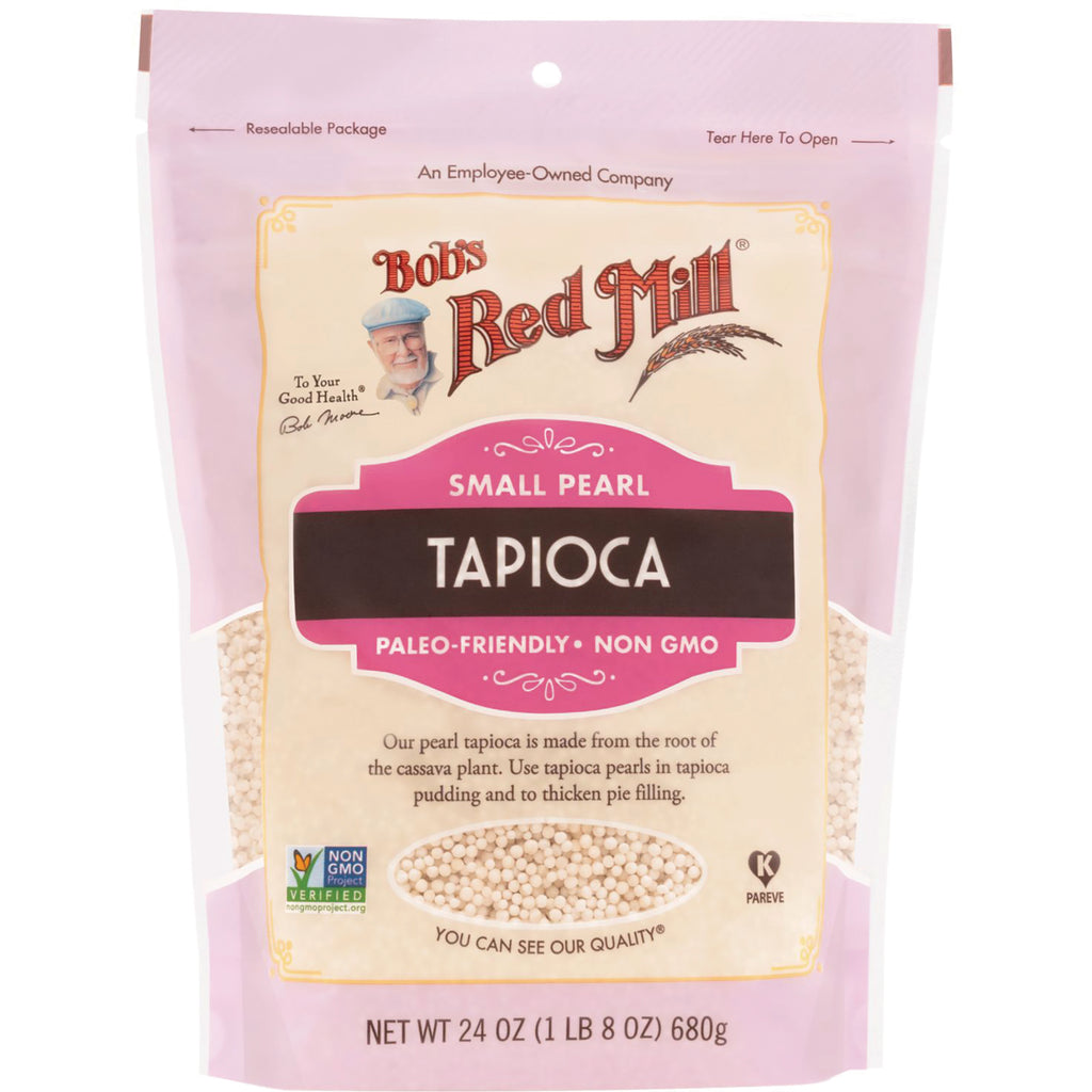 BOB413 | Bob's Red Mill small pearl tapioca bag labeled paleo-friendly non GMO, net wt 24 oz - Thumbnail
