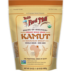 BOB412 | Bob's Red Mill Kamut Khorasan wheat organic whole grain resealable bag, 24 oz, USDA Organic Non-GMO