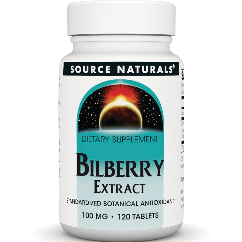 SN712 | Source Naturals Bilberry Extract dietary supplement, 100 mg, 120 tablets - Thumbnail