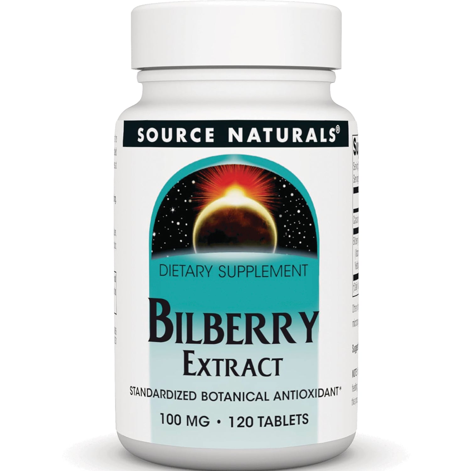 SN712 | Source Naturals Bilberry Extract dietary supplement, 100 mg, 120 tablets