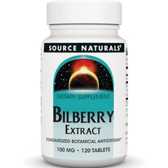 SN712 | Source Naturals Bilberry Extract dietary supplement, 100 mg, 120 tablets